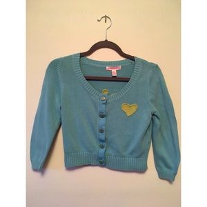 Baby blue Betsey Johnson cropped sweater